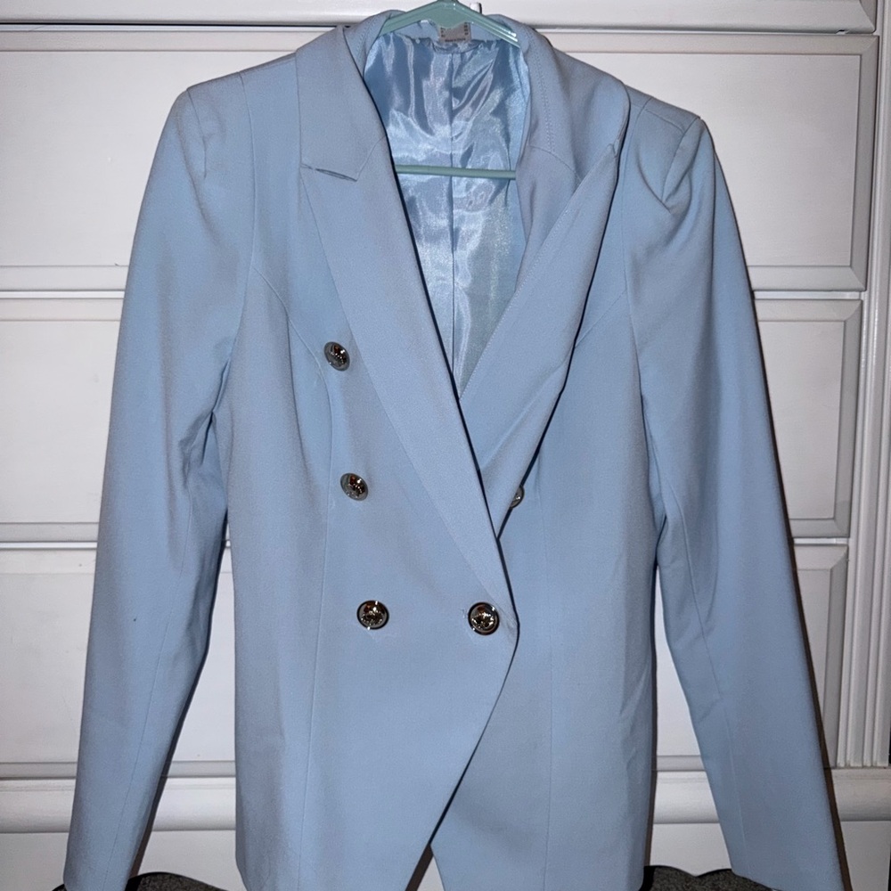 Light Blue Venus Double-Breasted Blazer Size 4